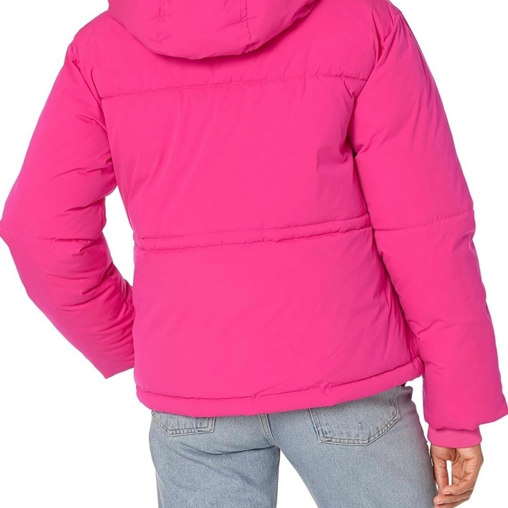 Amazon Essentials Women's Short Waisted Puffer Hooded Jacket Size Small - Pink - Picture 2 of 6
